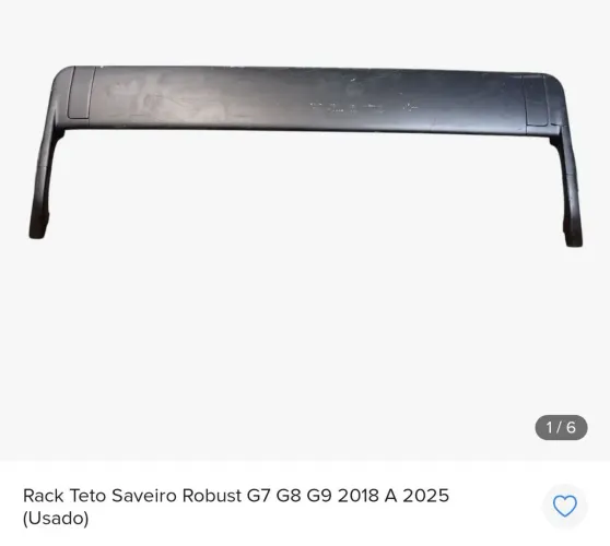 Rack de teto Saveiro robust G7 G8 G9 2018 a 2025