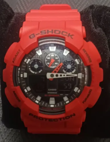 Relógio Casio G-Shock GA-100 Vermelho Original - AnaDigi