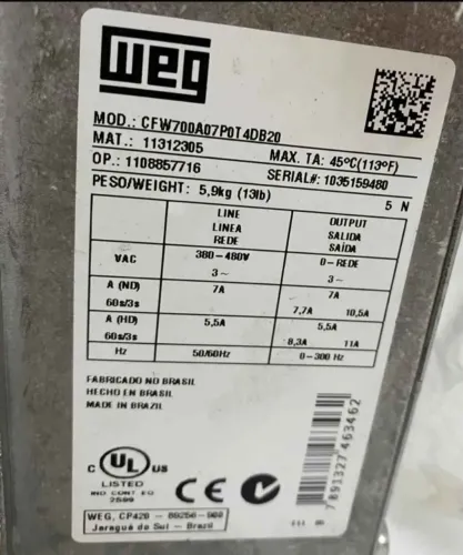 Inversor Weg CFW700