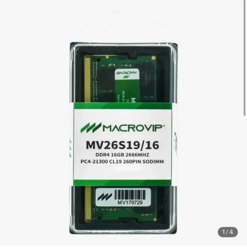 Memória RAM DDR4 16GB 2666mhz macrovip notebook
