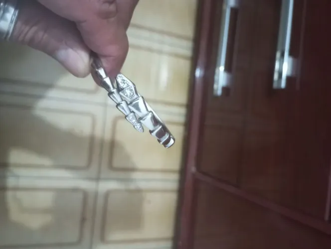 Bracelete design cobra com zircônia