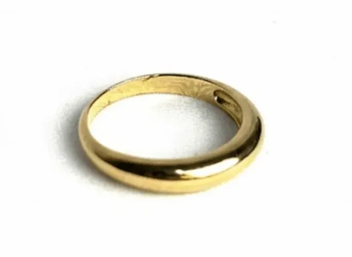 anel liso abaulado - dourado - bijouteria