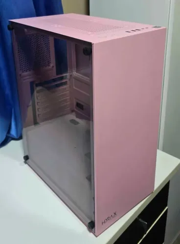 Gabinete Gamer Motospeed Hyrax Atx Rosa Vidro Temperado