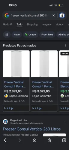 Freezer vertical consul 260 litros!! Bem conservado!!