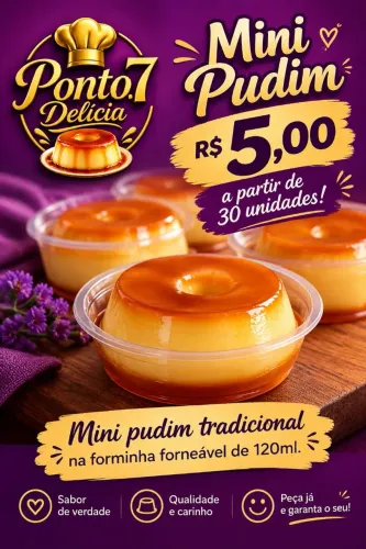 Revenda mini pudim tradicional 