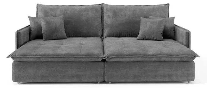 Sofá Cama Suede Cinza 3 Lugares