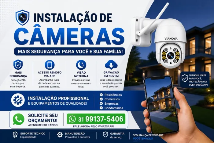 Instalação de câmeras de segurança doméstica