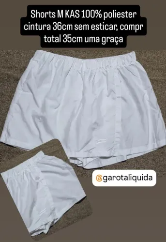 Shorts M KAS 100% poliester cintura 36cm sem esticar, compr total 35cm uma graça