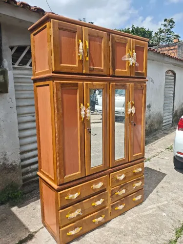 Guarda roupa de casal 4 portas espelhado frete grátis.