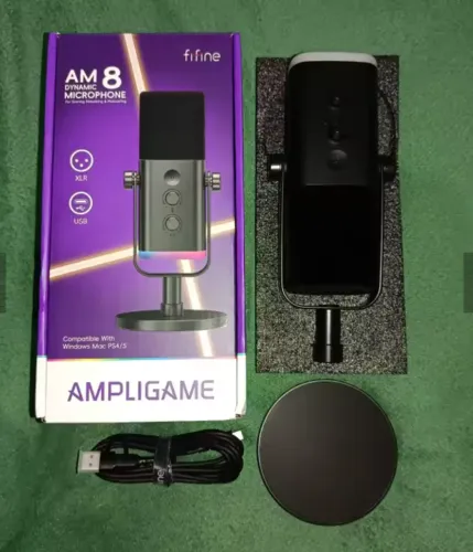 Microfone Fifine Usb/xlr Am8 Dinâmico Cardioide Cor Preto (Usado)