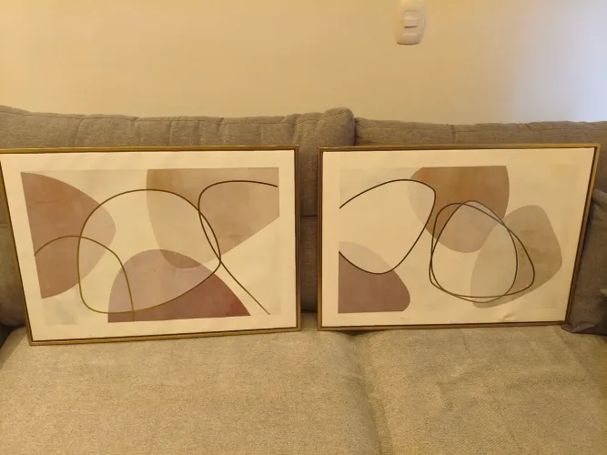 02 quadros decorativos modernos - usados