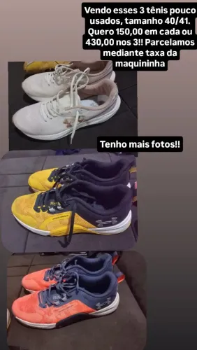 3 Tenis Under Armour Em estado de novo!! Parcelamos no cartão!!