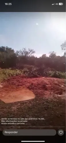 Vendo terreno no Vale das pedrinhas depois do arco na primeira esquerda