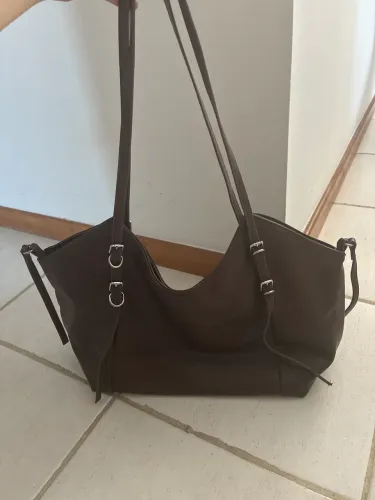 Bolsa Tote universitaria grande cor café