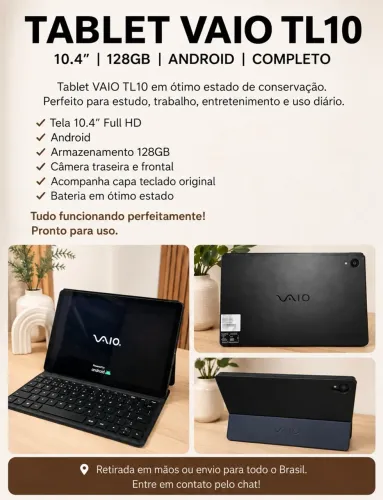 TABLET VAIO TL10 + CAPA TECLADO R$ 1000