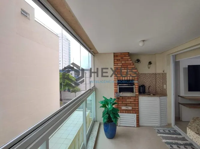 Apartamento com varanda gourmet vista mar e lazer na Praia da Enseada, Guaruja