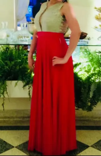 Vestido, longo, seminovo, usado uma única vez