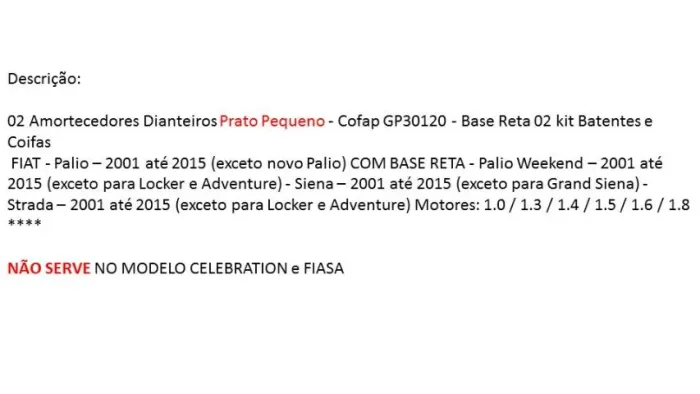 Amortecedores Fiat Palio