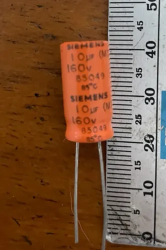 5 unidades Capacitor eletrolítico 10uF 160V radial Siemens Kit com 5 unidades
