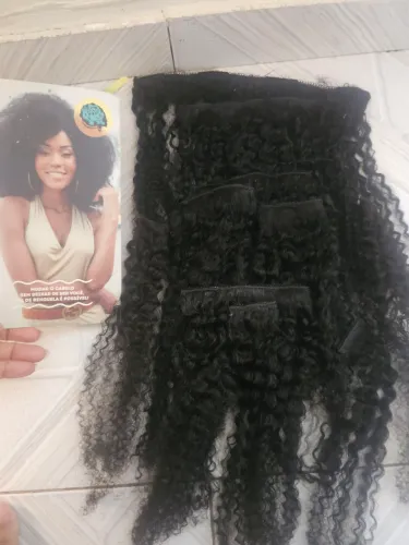 Cabelo humano  30 cm 100g crespo