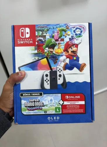 Nintendo Switch Oled com Mario Bross Wonder