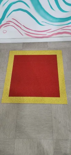 tapete Vinil vermelho e amarelo