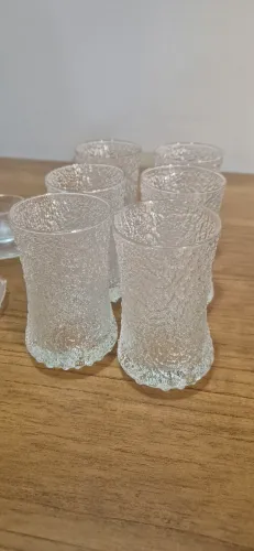 Conjunto 6 copos grandes detalhados em vidro