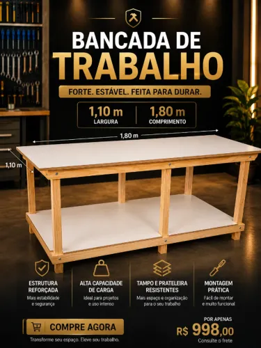 Mesa de Corte e Produção 1,10 x 1,80