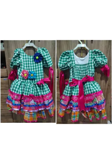 Vestido junino feminino. Tamanho 5/6 anos bem conservado. ZAP. *36)