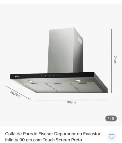 Coifa de parede Fischer Infinity Touch screen preta