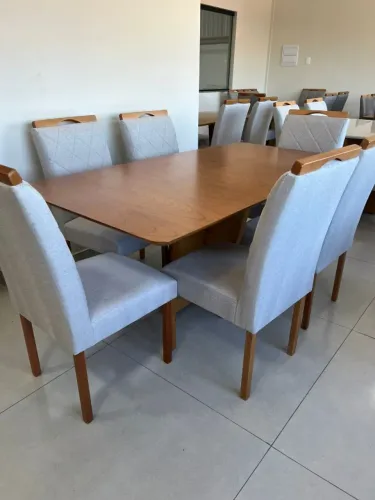 MESA LAMINADA 1.80 COM 6 CADEIRAS LINHO (ÚLTIMA PEÇA)