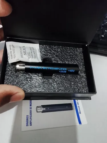 Pré amplificador de microfone dinâmico 48v