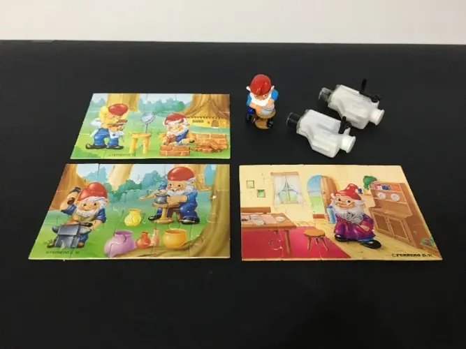 Lote 6 Itens Coleção Gnomos Duendes Trabalhadores Kinder Ovo 1994