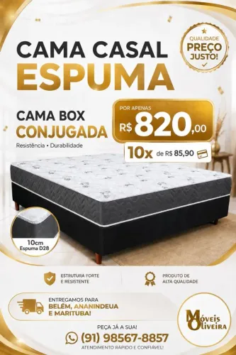Camas Casal em Espuma. Entregamos HOJE!