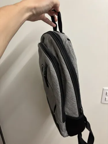 Mochila para notebook 15,6 polegadas cinza mescla com alças acolchoadas