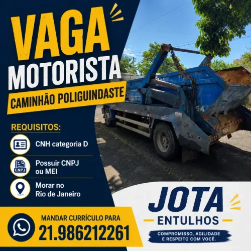 MOTORISTA - CAMINHÃO POLIGUINDASTE