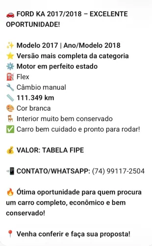 Ford KA 1.0 Se/se Plus Tivct Flex 5P 2018