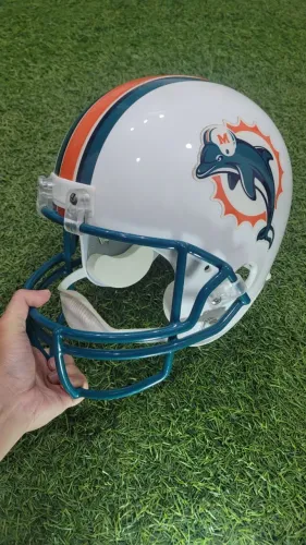 Relíquia! Capacete Miami Dolphins Tamanho Real! Pesa Mais de 1kg (Decoração)