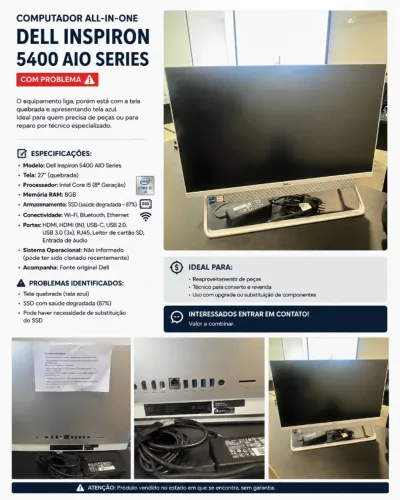 Dell AIO 5400 - Tela com defeito