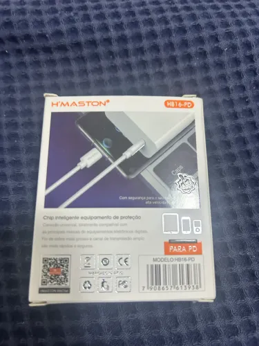 Cabo iPhone Turbo Tipo-C para Lightning H'Maston 27W (Lacrado)
