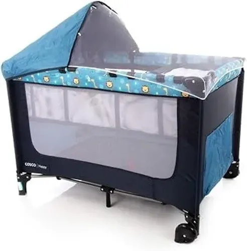 Berço Portátil 0 a 15kg Azul Cosco Kids Happy Como Novo