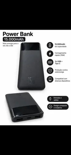 Bateria portátil- power bank baseus 10000 mah 15w