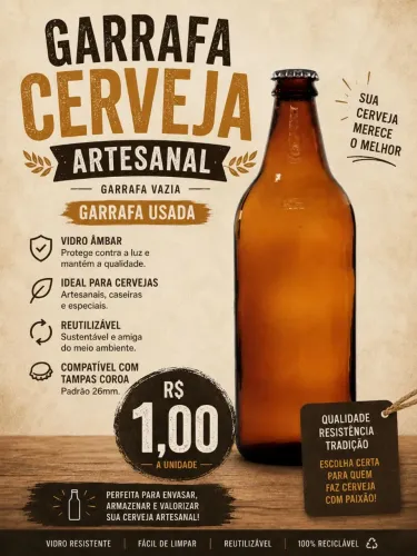 GARRAFA padrão CERVEJA ARTESANAL R$ 1 a unidade