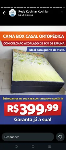 Cama box casal conjugada