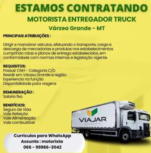 Vaga para motorista categoria D