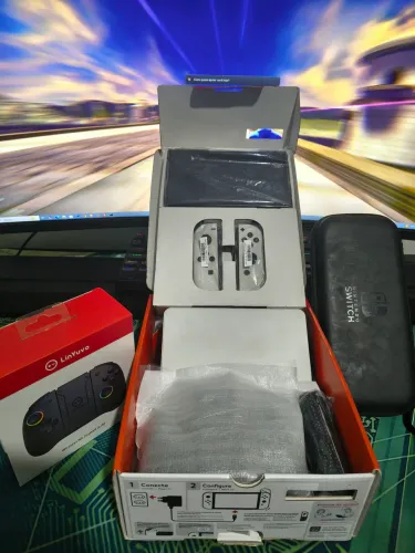 Nintendo switch OLED desbloqueado completo na caixa