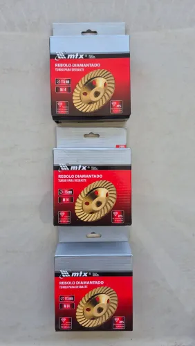 3x Rebolo Diamantado Turbo 115mm M14
