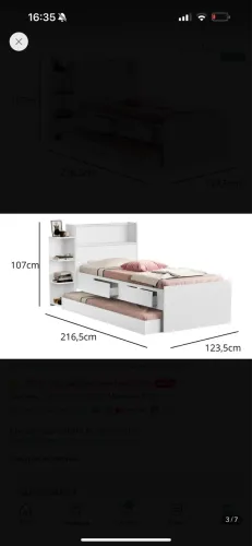 Cama de solteiro com auxiliar