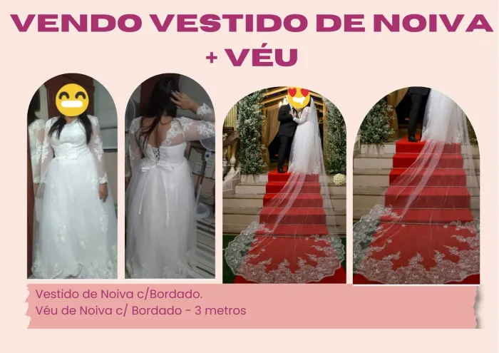 Vestido de noiva + véu 