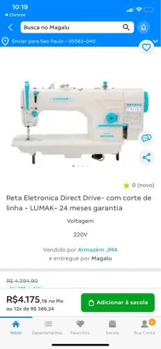 Máquina de costura reta direct Drive